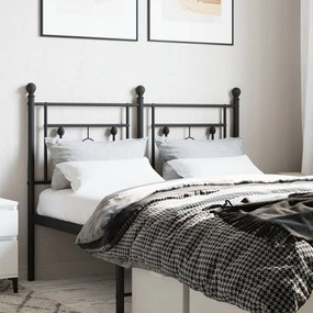 374370 vidaXL Tăblie de pat metalică, negru, 120 cm