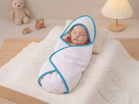 Prosop de baie pentru copii cu gluga BABY 75x75 cm, alb/albastru