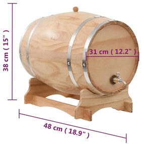 Butoi de vin cu robinet, 35 L, lemn masiv de pin 35 l