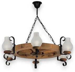 Lustră pe lanț Brilagi ROATA 6xE14/40W/230V fag