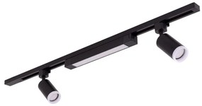 Spot LED pentru șină TRACER, 2xGU10/10W/230V + LED/20W, 1 m, negru