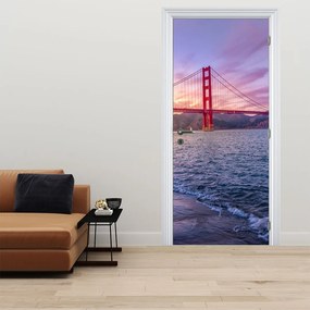 Fototapet pentru ușă - Pod cu apus de soare (95x205cm)