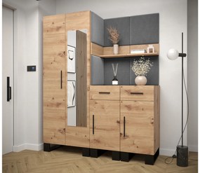 Set mobilier pentru hol Amanda 15 (Stejar artisan + gri închis). 1085986