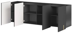 Comodă Malmi 200 cm suspendată - negru mat / auriu