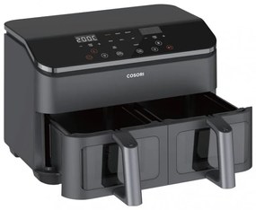 Friteuza cu aer cald Cosori Dual Basket CAF-R901-AEU, 1750 W, 8.5 L, 8 programe, Timer, Ecran tactil, Negru
