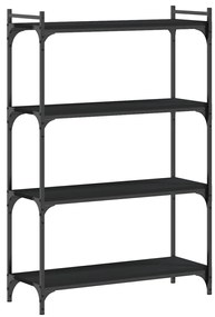 837672 vidaXL Bibliotecă cu 4 niveluri, negru, 80x30x120 cm, lemn prelucrat