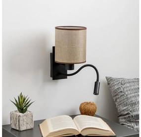 Lampă LED de perete Brilagi NUBILA 1xE27/25W/230V + LED/3W negru/maro