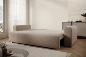 Canapea extensibilă dumonde cu ladă de depozitare si sezut confortabil din spuma high-density, Marbela Bej 245x100 cm