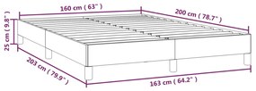 Cadru de pat, cappuccino, 160x200 cm, piele ecologica Cappuccino, 25 cm, 160 x 200 cm