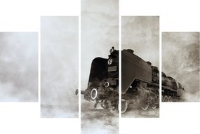 Tablou - Tren în ceață (150x105 cm)