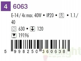 Lustra, Plafonier cu 4 spoturi, Elite 6063 RX