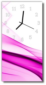 Ceas de perete din sticla vertical Arta Abstracție roz