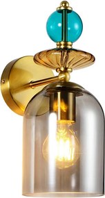 Aplica de perete TROPEA 1xE27/15W/230V auriu/albastru/bej fumuriu/gri