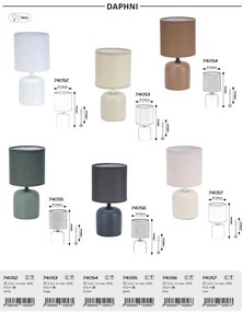 Lampa de masa ceramica si abajur alba Daphni