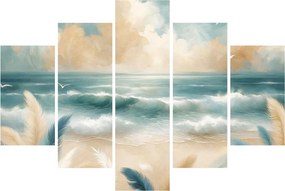 Tablou – Plajă pictată în culori delicate (150x105 cm)