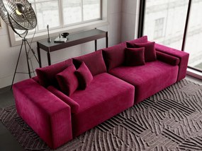 Canapea extensibilă dumonde cu ladă de depozitare si sezut confortabil din spuma high-density, Marbela Zoom Red XXL 295x100 cm