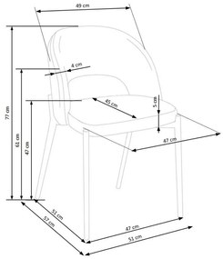 Scaun de bucaterie Alanna, bej/negru