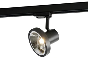 Spot de șină modern trifazic negru AR111 - Jeany