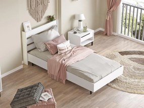 Pat de o persoană 100 cm Nimelo 6 (alb) (cu somieră). 1094843