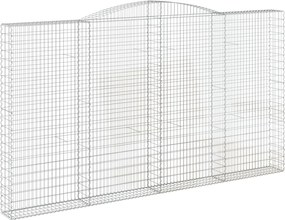 vidaXL Coș gabion arcuit 400x30x220/240 cm fier galvanizat