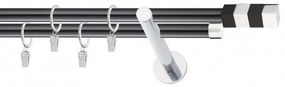 Galerie dubla combinat INOX NEGRU PICIOR UNIVERSAL ,prindere perete 19/19 magnum (Alege marime: 160 cm)