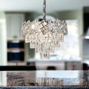 Candelabru Cristal, Amora,30cm, Cromat