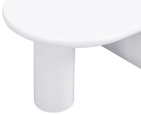 Masă de cafea ovală cu picioare în formă de U, 98,5x53,5x42 cm, Alb