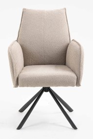 HR280 BAZĂ STEA Scaun Latte Boucle cu Bază Neagră