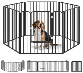 PawHut Tarc de Joaca Rezistent pentru Caini din 6 Panouri pentru Animale de Companie Interior Exterior | Aosom Romania