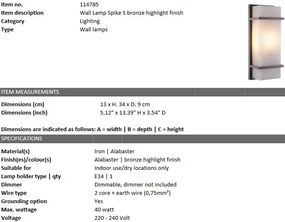 Aplica design LUX Spike S 114785 HZ
