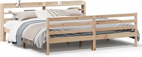 vidaXL Cadru pat cu tăblie 200x200 cm, lemn masiv de pin