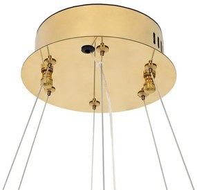 Lustra suspendata LED, Metal, Sticla, SAYOV 100 auriu