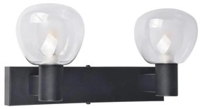 Aplica de perete pentru baie POLA 2xG9/5W/230V IP44 negru/sticlă transparentă