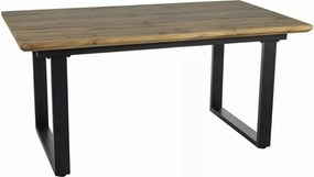 Masa bucatarie 8 persoane UMBERTO II, stejar/negru, 160/240x90x76 cm