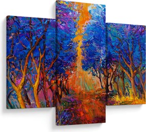 Tablou - Coroane de copac de toamnă, impresionism modern (90x60 cm)