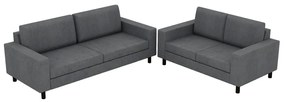 275063 vidaXL Set de canapele 5 persoane, 2 buc, Material textil Gri închis