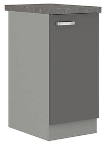 Dulap inferior de bucătărie Milo  40 D 1F BB (gri + gri lucios). 1122661