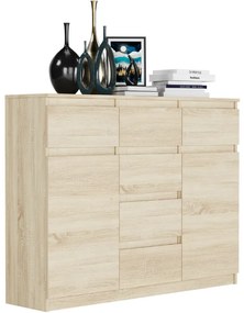 Comoda de design S-62D cu linii curate - diverse finisaje colorate sonoma