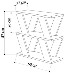Măsuță laterală LAZENA 57x60 cm antracit