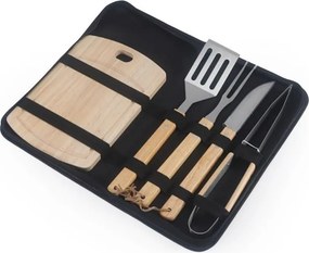 Set de ustensile pentru gratar Oliver Voltz OV51710B, 6 piese, Otel inoxidabil, Geanta de depozitare, Negru