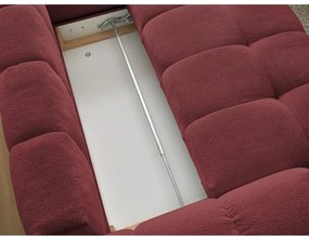 Colțar burgundy extensibil/cu spațiu de depozitare cu tapițerie din chenille (cu colț pe partea dreaptă/în formă de ”L”) Everest – Bobochic Paris