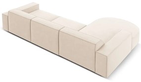 Colțar bej cu tapițerie din catifea (cu șezlong pe partea stângă ) Jodie - Micadoni Home