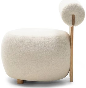 Fotoliu design crem HANNA, stejar
