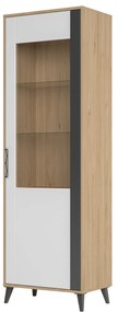 Vitrină Mussun 10 (Nuc american jackson + Alb mat + grafit mat) (D). 1068196