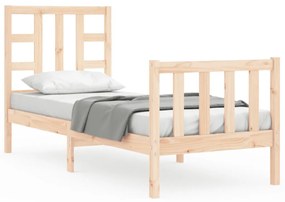 3191931 vidaXL Cadru de pat cu tăblie single mic, lemn masiv