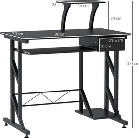 HomCom birou calculator, cu suport glisant,90x50x95 cm | AOSOM RO | Aosom Romania