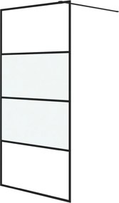 vidaXL Perete cabină duș walk-in negru 100x195 cm sticlă ESG semi-mată