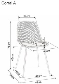 Scaun negru din plastic CORRAL A