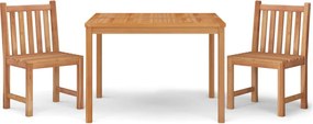 vidaXL Set de masă pentru grădină, lemn masiv de tec, 3 piese