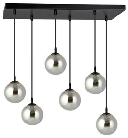 Lustră pe cablu COSMO 6xE14/10W/230V negru/gri